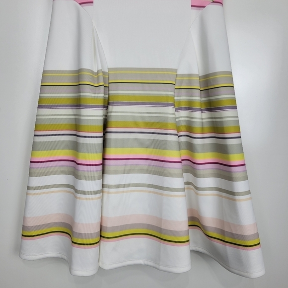 Ted Baker Aquai Skater Dress in Carousel Stripe with Gold Zipper Size 1 - Picture 8 of 14